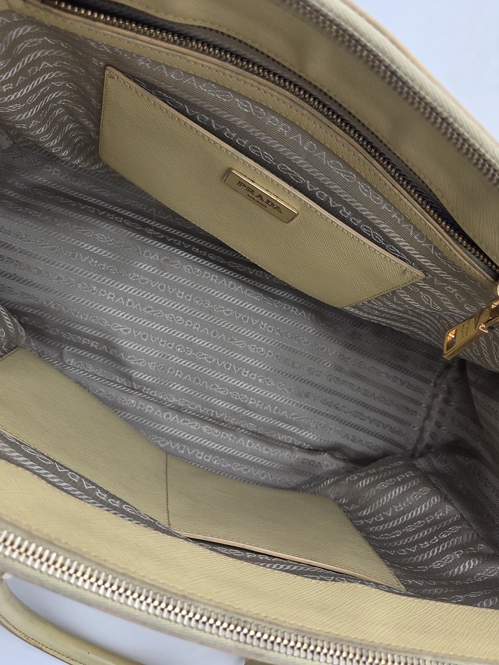 Prada Galleria Large Saffiano Leather Travertine Stone, Auth, w/COA - Picture 8 of 16